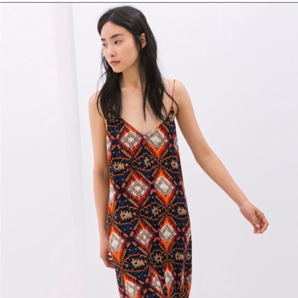 Zara Woman Tribal Aztec Dress, Size Large